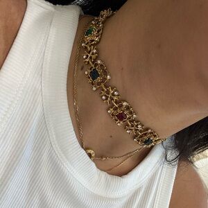 Kenneth Lane Vintage Gold Gem Choker